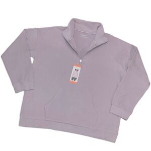 Marc New York Women’s Ribbed Soft Quarter Zip Pullover Purple Size XXL NWT